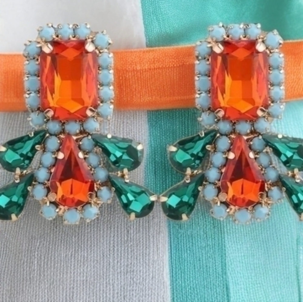 BOSTON PROPER COCKTAIL GEMSTONE EARRINGS